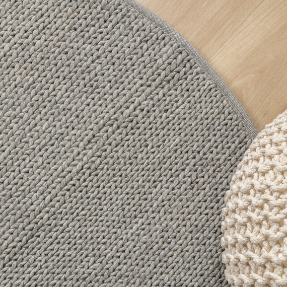 FRAAI | Home & Living Wollteppich Rund - Twist Grau