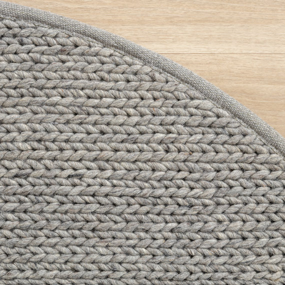 FRAAI | Home & Living Wollteppich Rund - Twist Grau