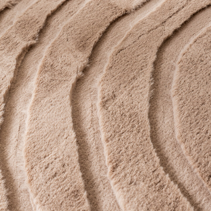 Hochflor Teppich Rund - Carvy Arches Taupe