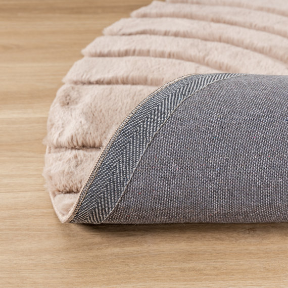 FRAAI | Home & Living Hochflor Teppich Rund - Carvy Arches Taupe