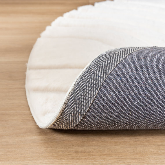 FRAAI | Home & Living Hochflor Teppich Rund - Carvy Arches Creme
