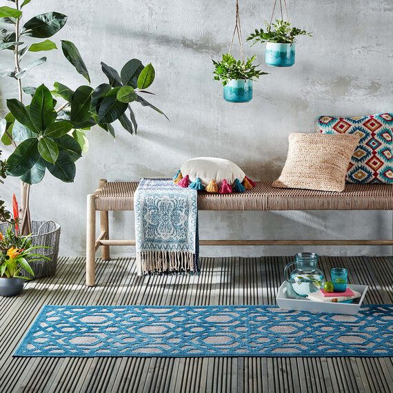 Flair Rugs In - & Outdoor Teppich - Piatto Oro Blau