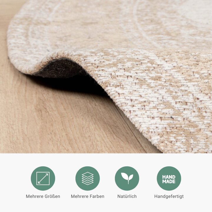 Teppich Vintage Rund - Admire Beige