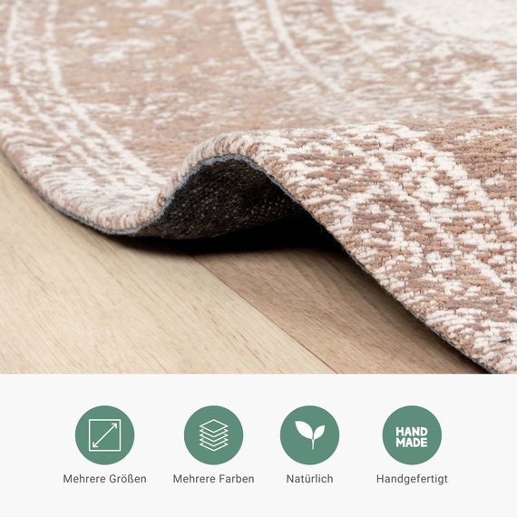 FRAAI | Home & Living Teppich Vintage Rund - Admire Taupe