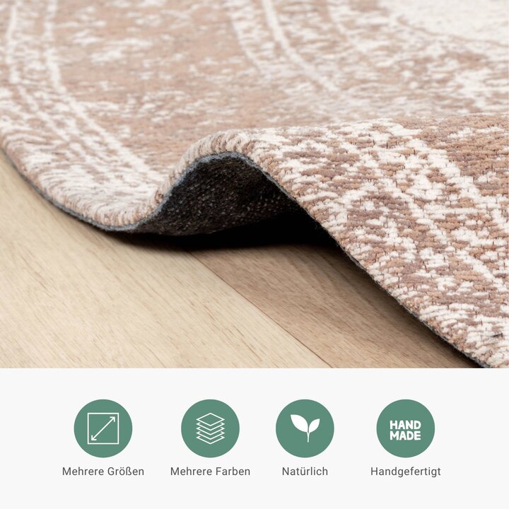 Teppich Vintage Rund - Admire Taupe