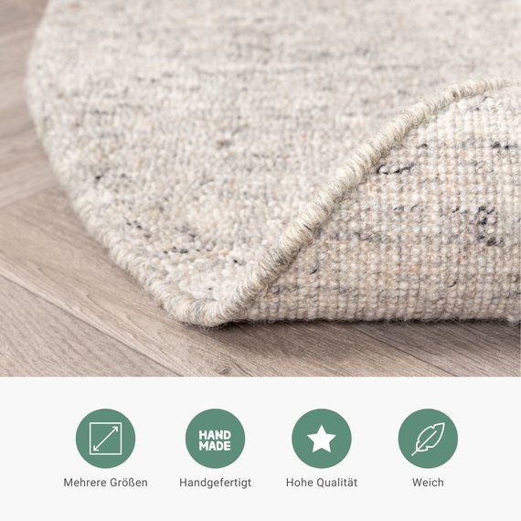 FRAAI | Home & Living Berberteppich Rund - Aicha Grau