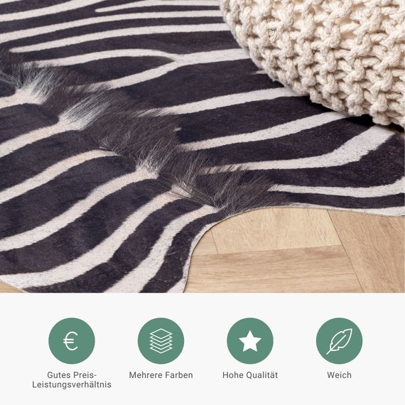 FRAAI | Home & Living Zebrafell - Bovine Schwarz Weiß