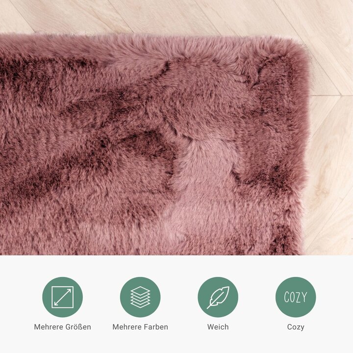 Hochflor Läufer - Comfy Supreme Dunkelrosa
