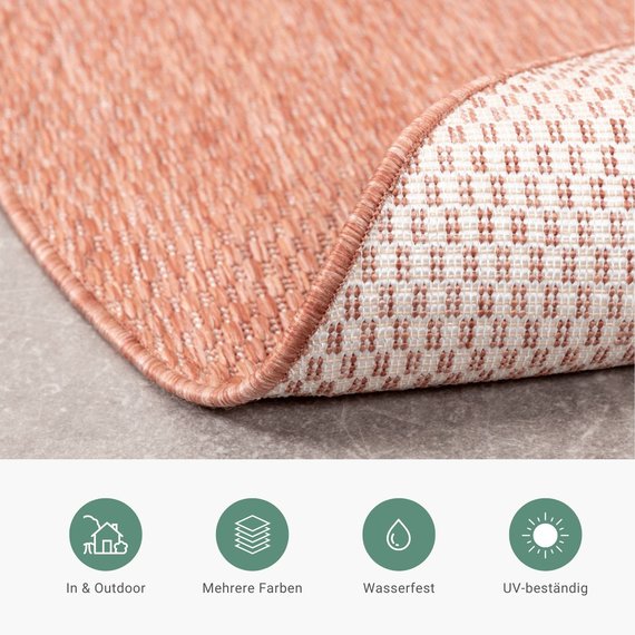 FRAAI | Home & Living In- & Outdoor Teppich Rund - Costa Terracotta