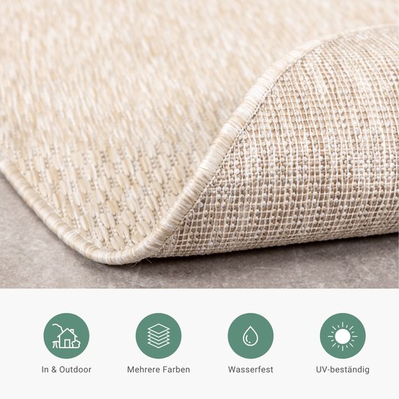 FRAAI | Home & Living In- & Outdoor Teppich Rund - Costa Beige