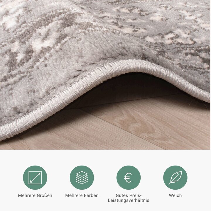 Teppich Vintage - Deep Medaillon Taupe Grau