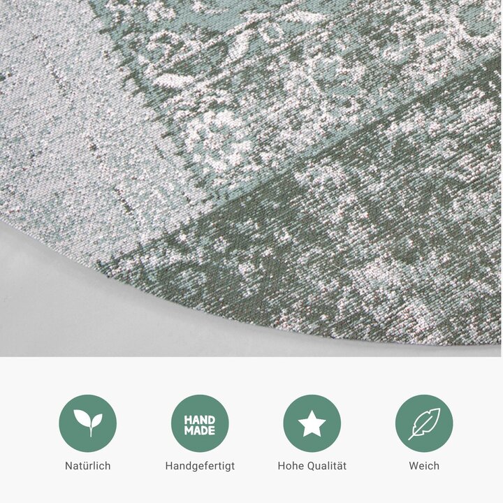 Teppich Patchwork Rund - Dreams Grün