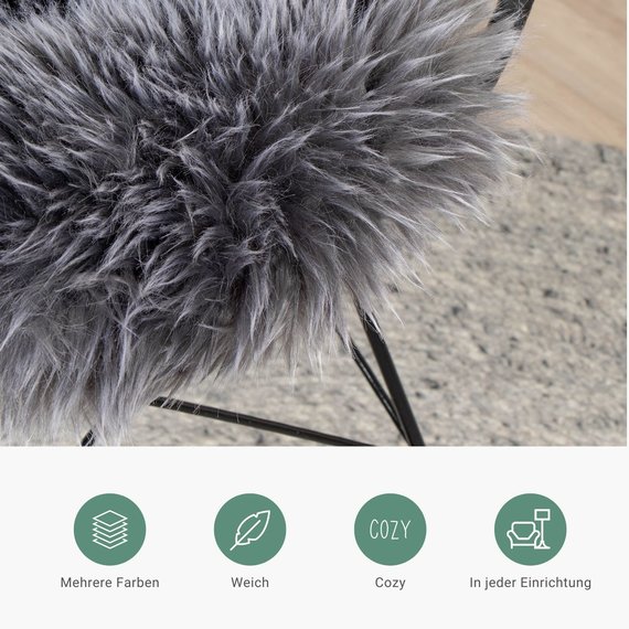 FRAAI | Home & Living Lammfell - Elly Dunkelgrau