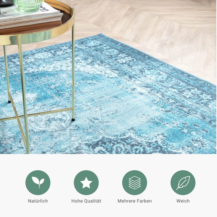 Teppich Vintage - Estate Medaillon Hellblau