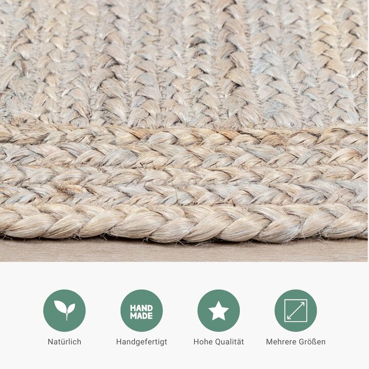 Jute Teppich - Fair Grau