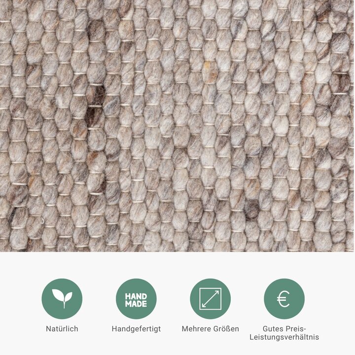 Wollteppich - Feline Braun Meliert