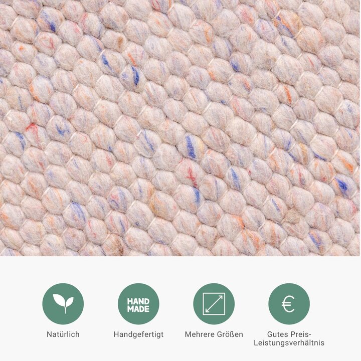 Wollteppich Rund - Feline Pastell