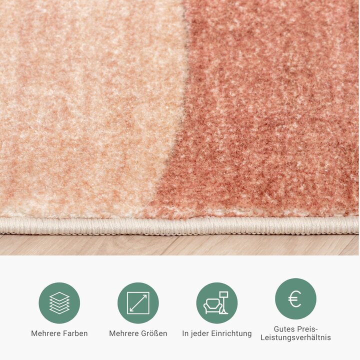 Moderner Teppich - Field Terra Rot