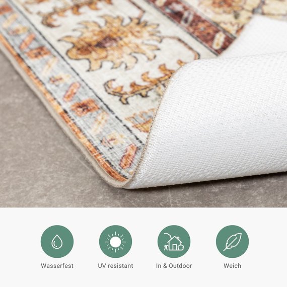 FRAAI | Home & Living Vintage Gartenteppich - Santo Medaillon Terracotta