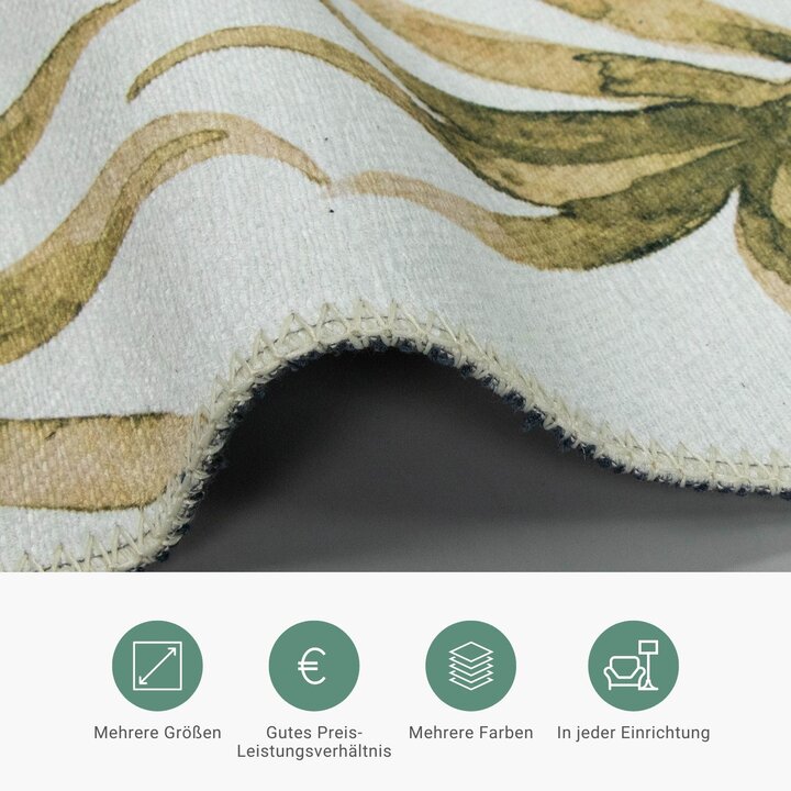 Boho Teppich - Palmier Blätter Naturel