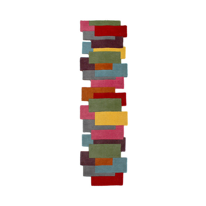 Abstrakt Läufer - Stracto Collage Bunt