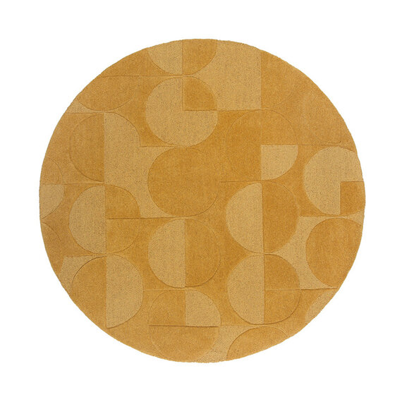 Flair Rugs Moderner Teppich Rund - Mozo Gigi Ockergelb