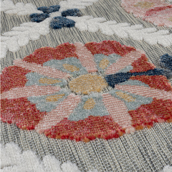 Flair Rugs Balkon Teppich - Plazo Flora Grau