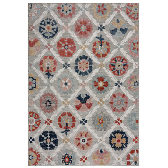 Flair Rugs Outdoor Teppich - Plazo Flora Grau