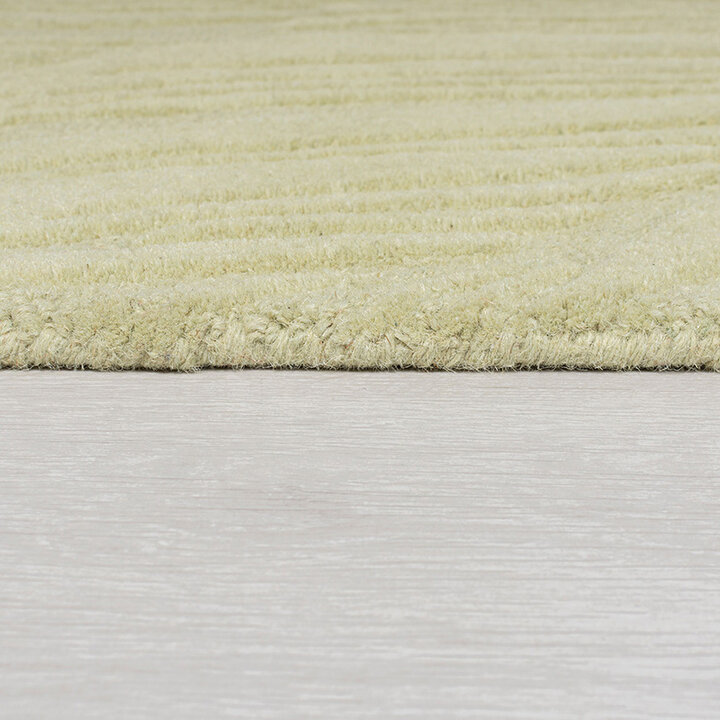 Moderner Teppich Rund - Solacio Leaves Olivgrün