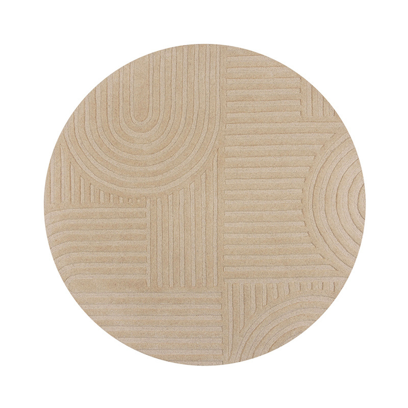 Moderner Teppich Rund - Solacio Zen Beige - sfeer