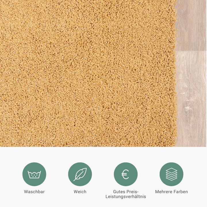 Waschbarer Teppich - Clean Ockergelb
