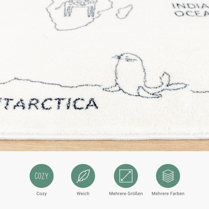 Kinderteppich - Globe Creme