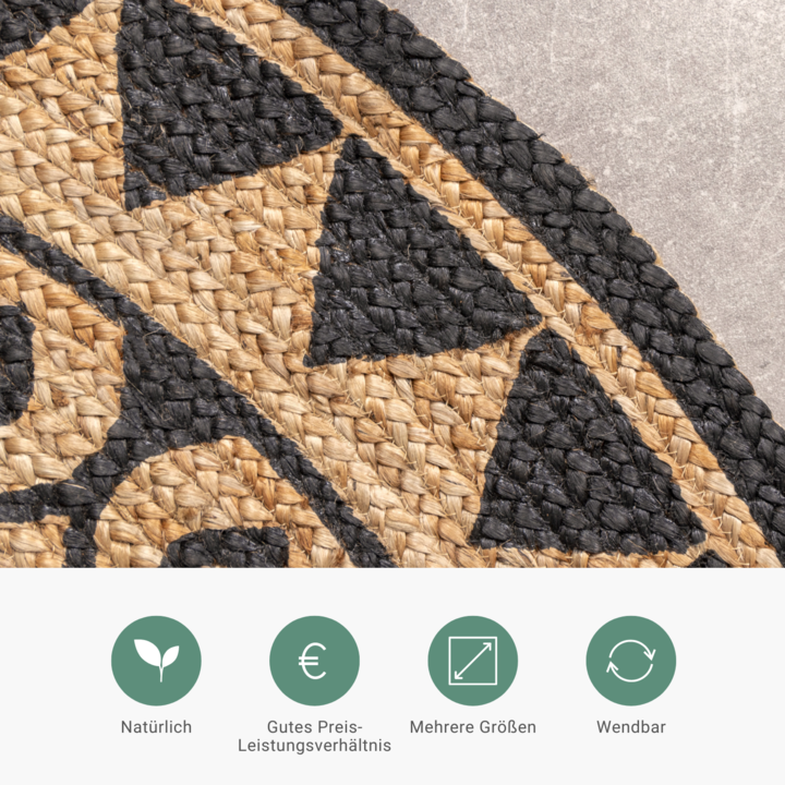 Jute Teppich Rund - Henna Ayda Natur