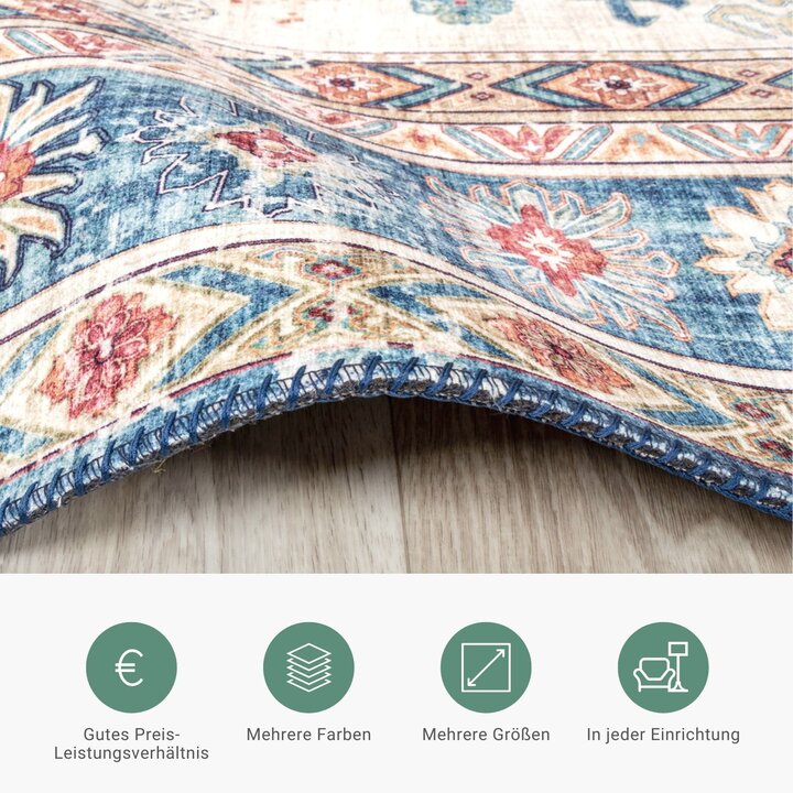 Teppich Vintage - Azara Yasmin Hellblau