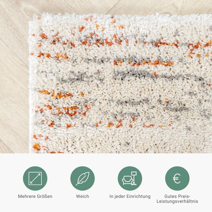 Hochflor Teppich - Blend Creme Terra