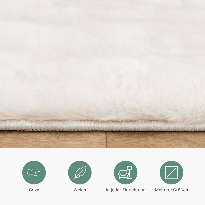 Hochflor Teppich - Carvy Curves Creme