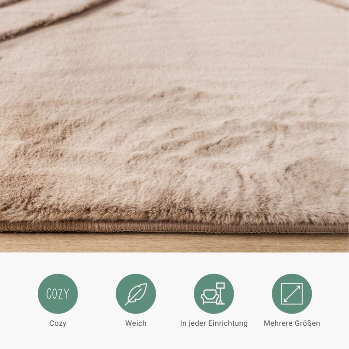 Hochflor Teppich - Carvy Arches Taupe