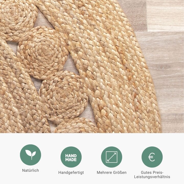 Jute Teppich Rund - Fair Sun Natur