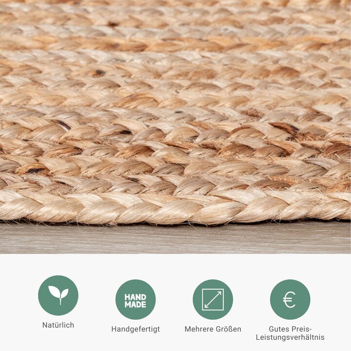 Jute Teppich Oval - Fair Natur