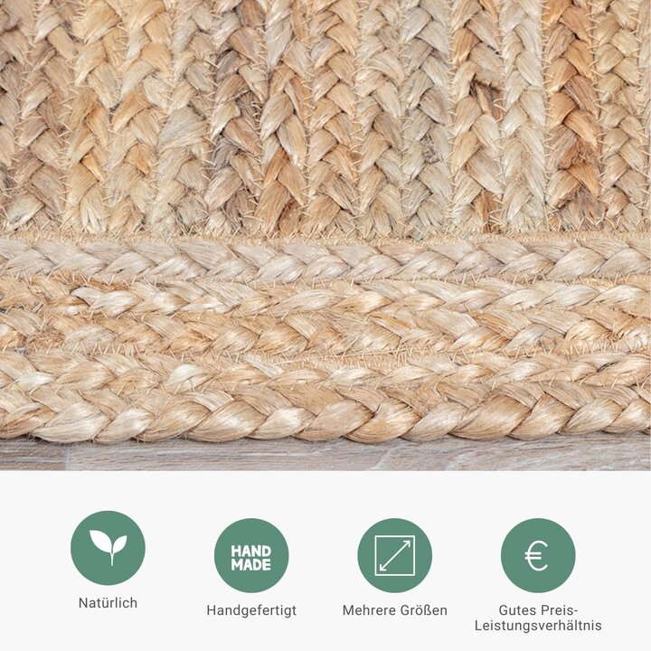 Jute Teppich Quadrat - Fair Natur