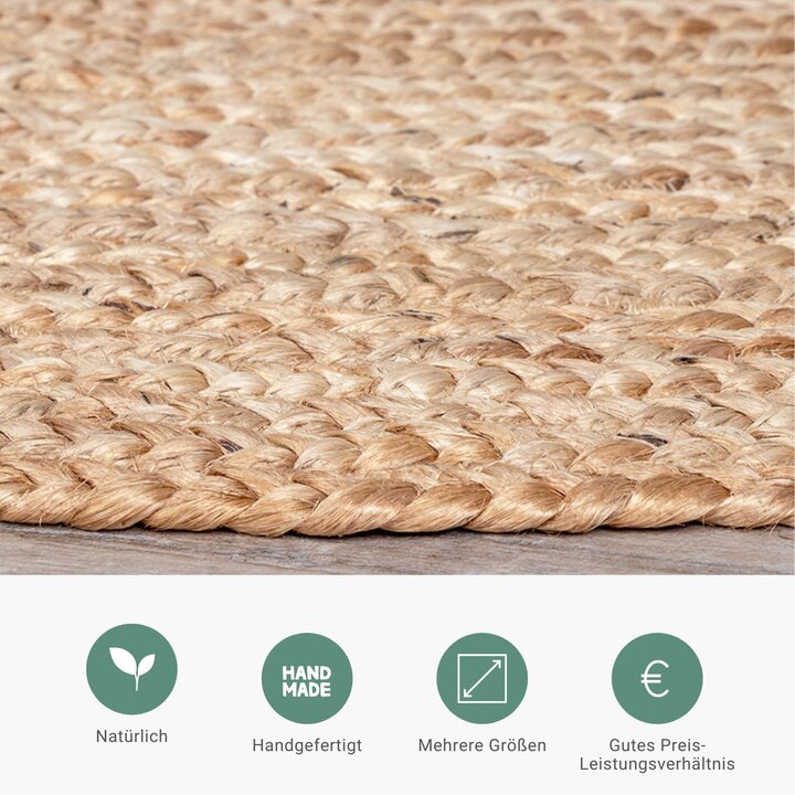 Jute Teppich Rund - Fair Natur