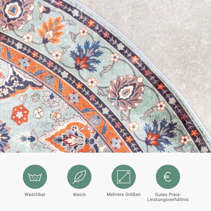 Teppich Vintage Rund - Imagine Oriental Grün