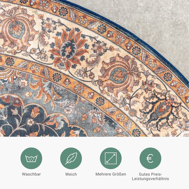 Teppich Vintage Rund - Imagine Medaillon Bunt