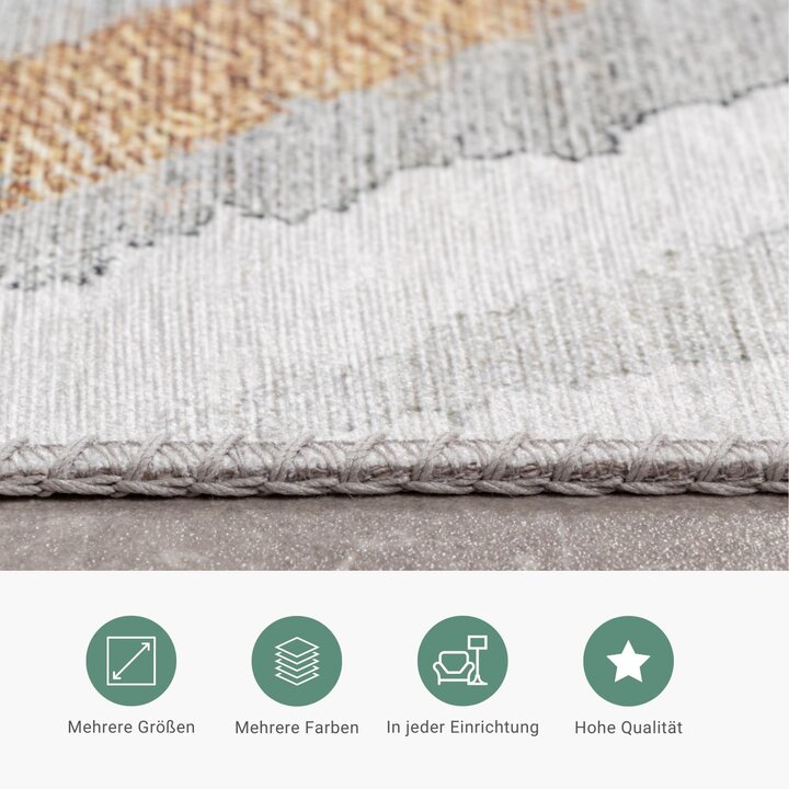 Moderner Teppich - Strong Brush Blau Gelb