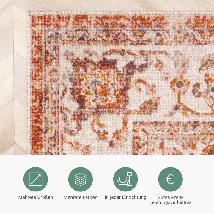 Vintage Läufer - Spring Medaillon Terracotta Creme