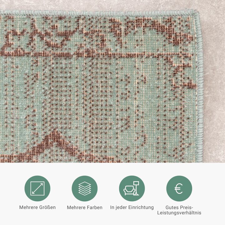 Teppich Vintage - Spring Patchwork Grün Grau