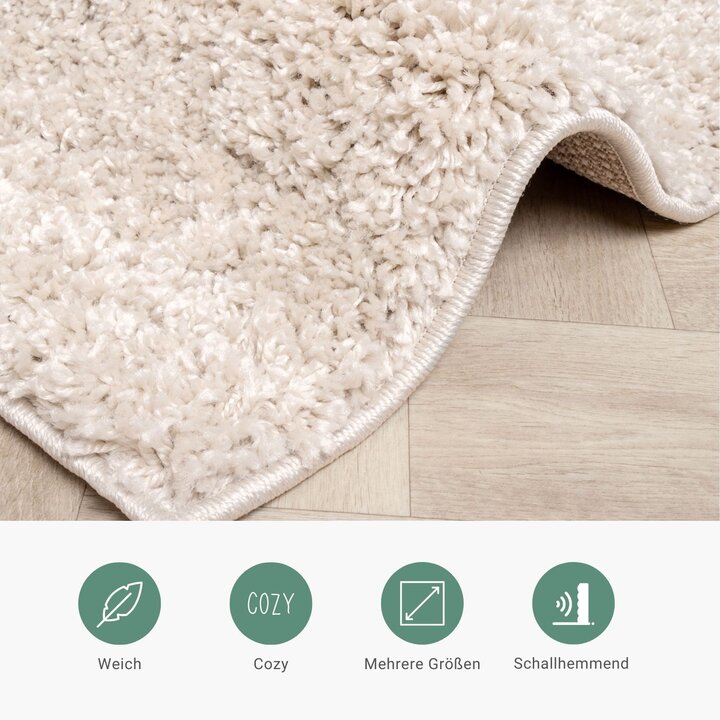 Teppich Hochflor - Sensa Lines Creme Schwarz