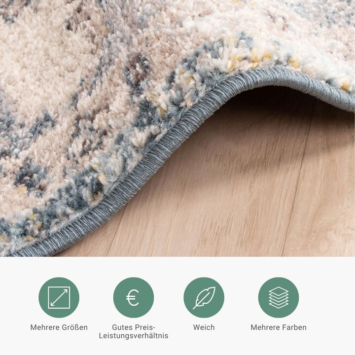 Teppich Vintage - Inspire Creme Blau 215