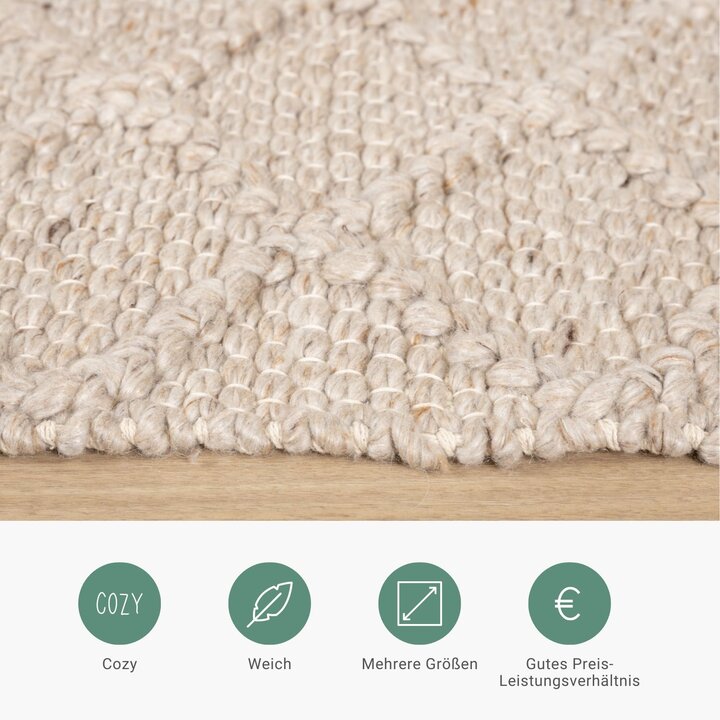 Wollteppich - Knit Beige