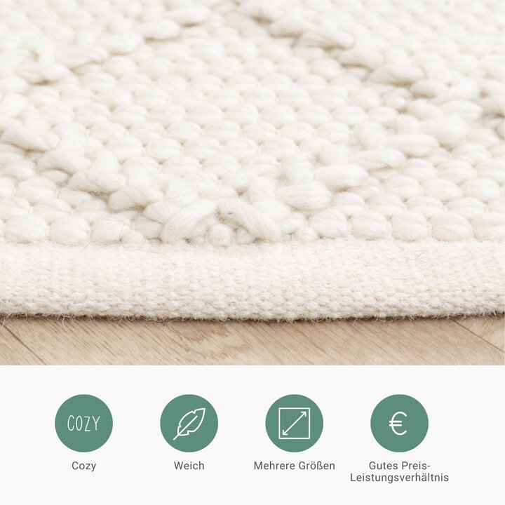 Wollteppich - Knit Creme